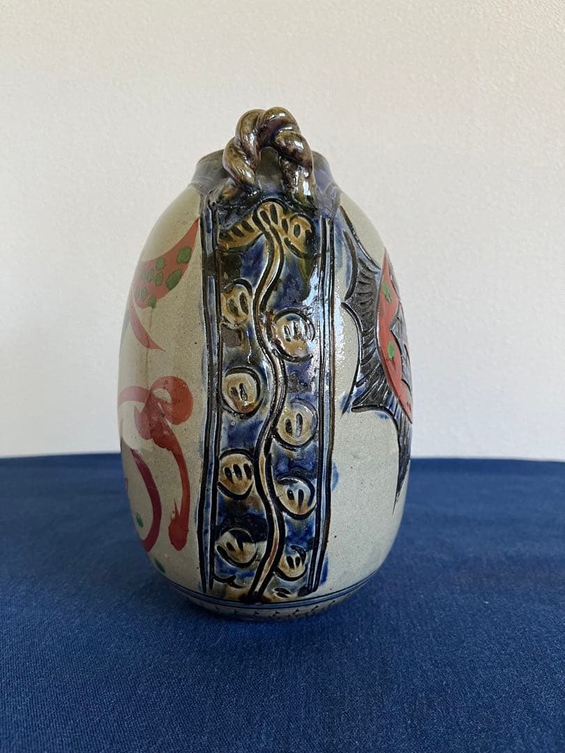 沖縄 琉球壺屋焼 新垣勲作 花瓶