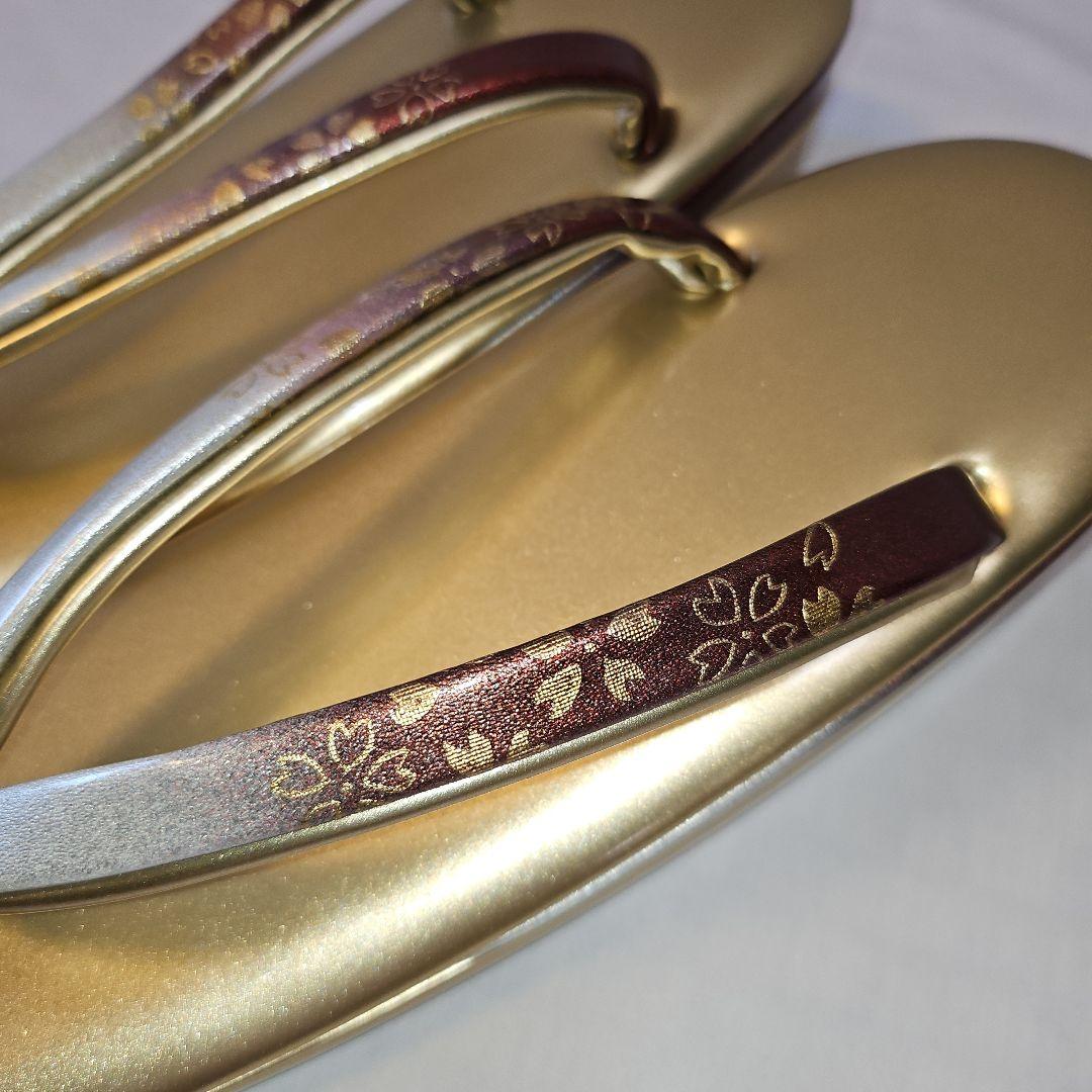 お値下げ‼️☆和装用バッグと金色草履のセット☆未使用☆桜☆日本製