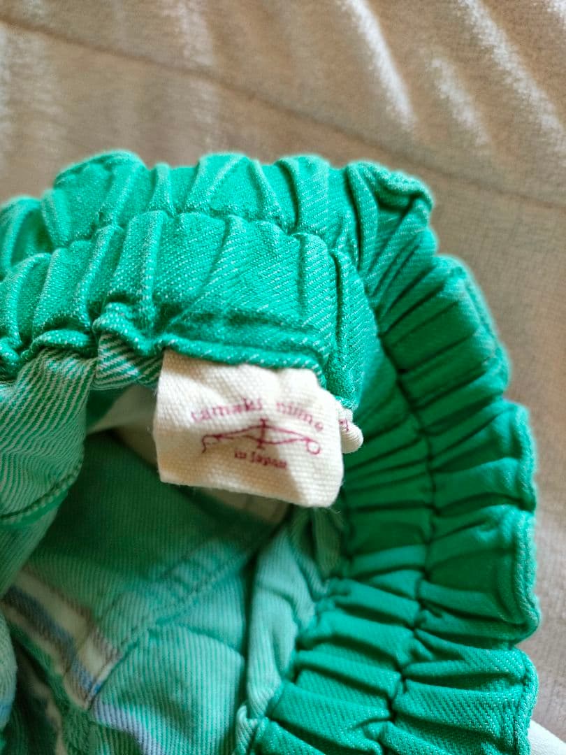 【古着】タマキニイメ タルンパンツ コットンチェック柄サルエルパンツ グリーン