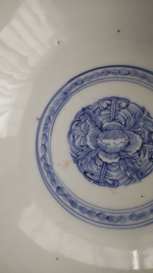 古伊万里　染付　大鉢　線描き