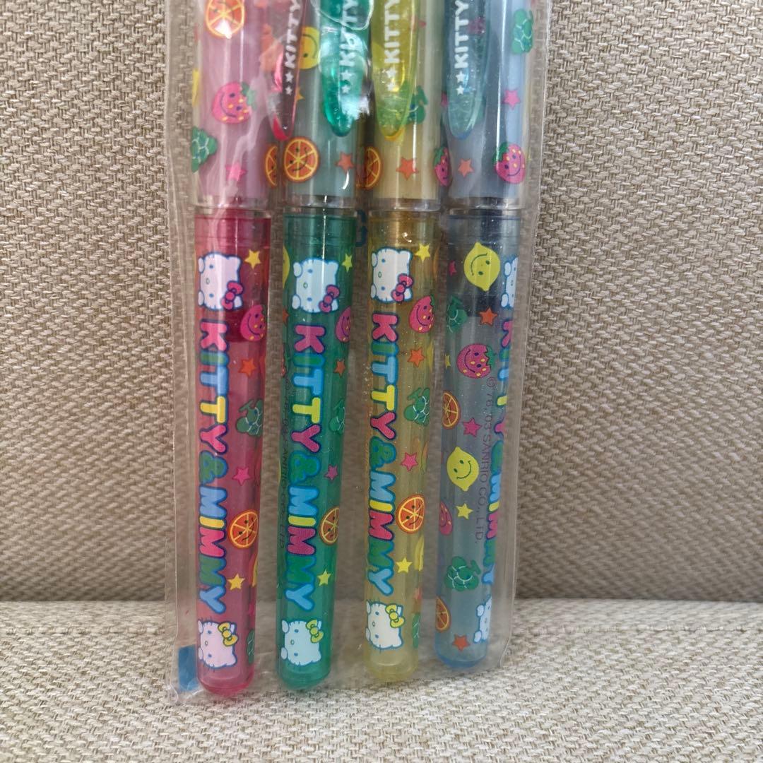 ハローキティ　KITTY&MIMMY ラメペンセット　純金ラメ入　ボールペン