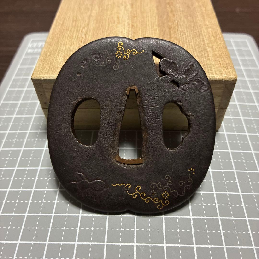 鍔　銘埋忠　象嵌　江戸時代