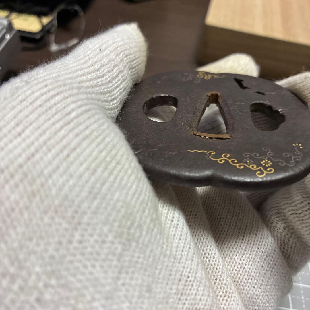 鍔　銘埋忠　象嵌　江戸時代