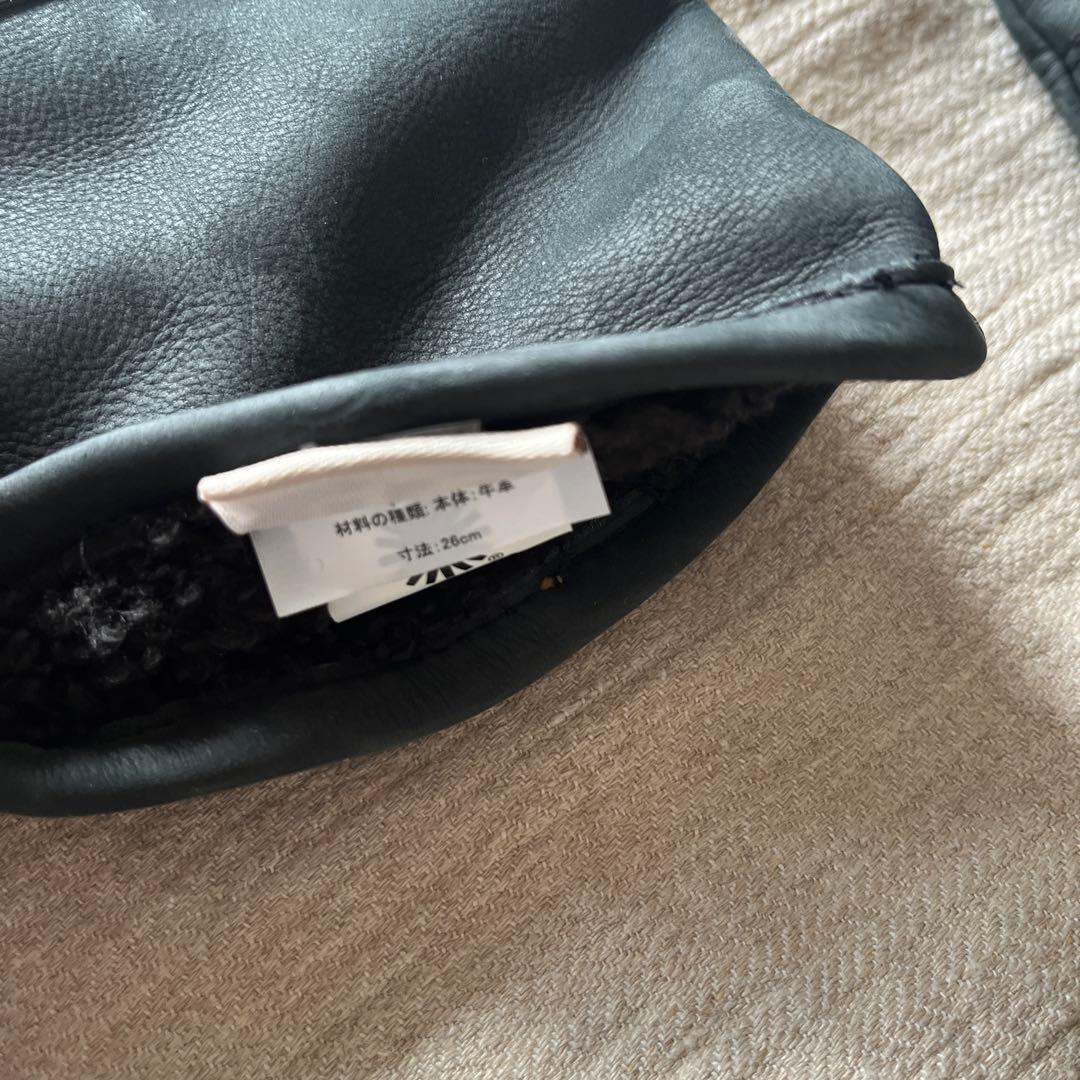 UGGレザー牛革黒手袋 グローブ Lサイズ