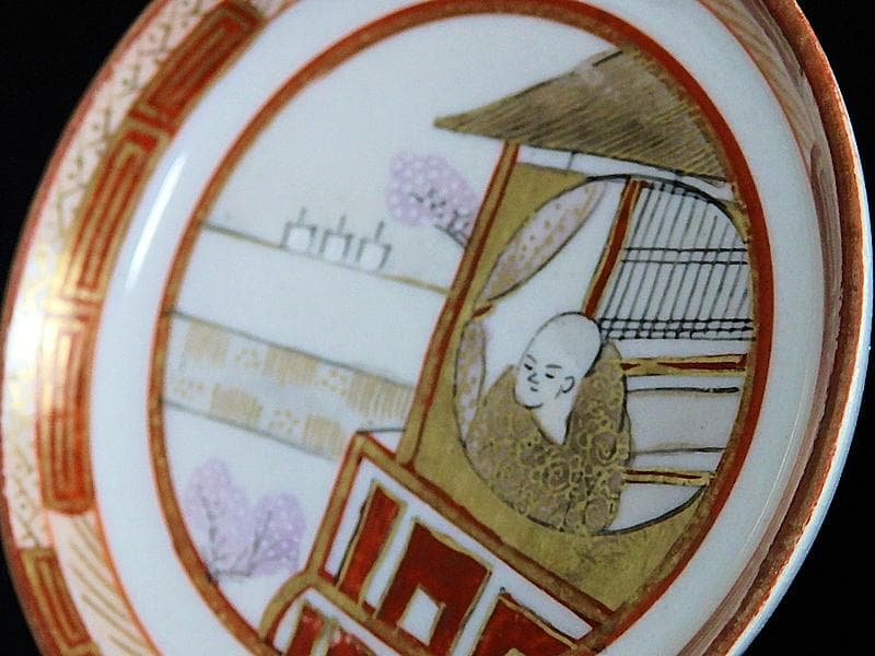 九谷 赤絵 桜花に人物図 豆皿 5客 D879AS-fazb - メルカリ