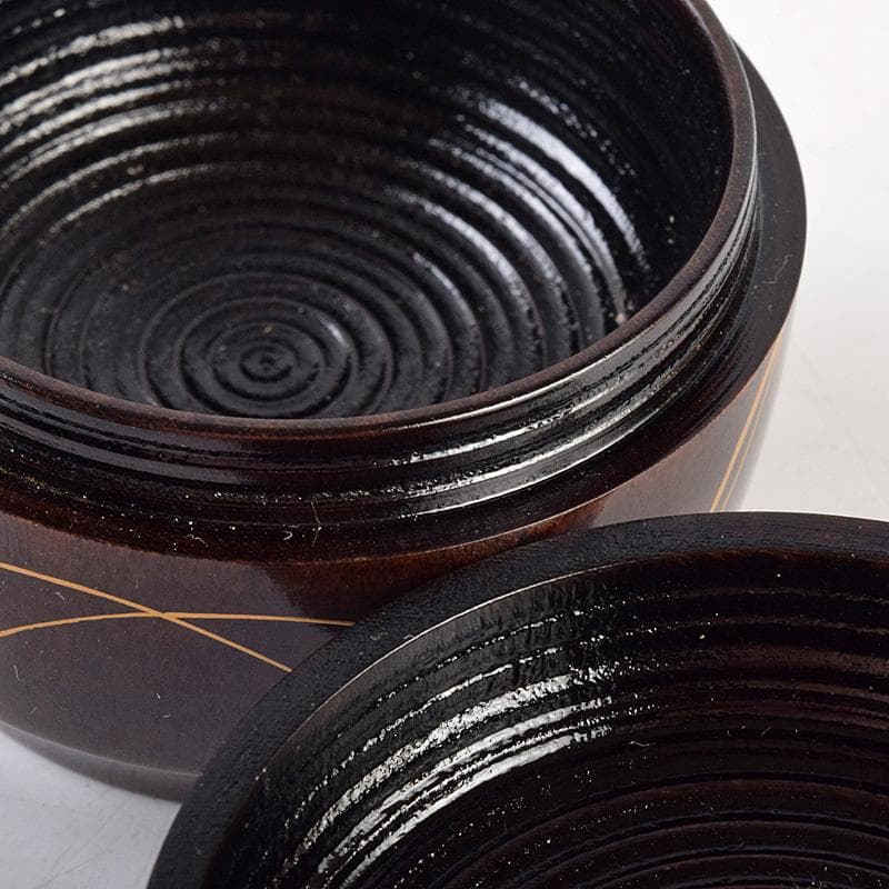 茶道具　山中塗　中村宗悦作　桜材　神代塗　稲穂雀蒔絵　丸香合　共箱　VR8978