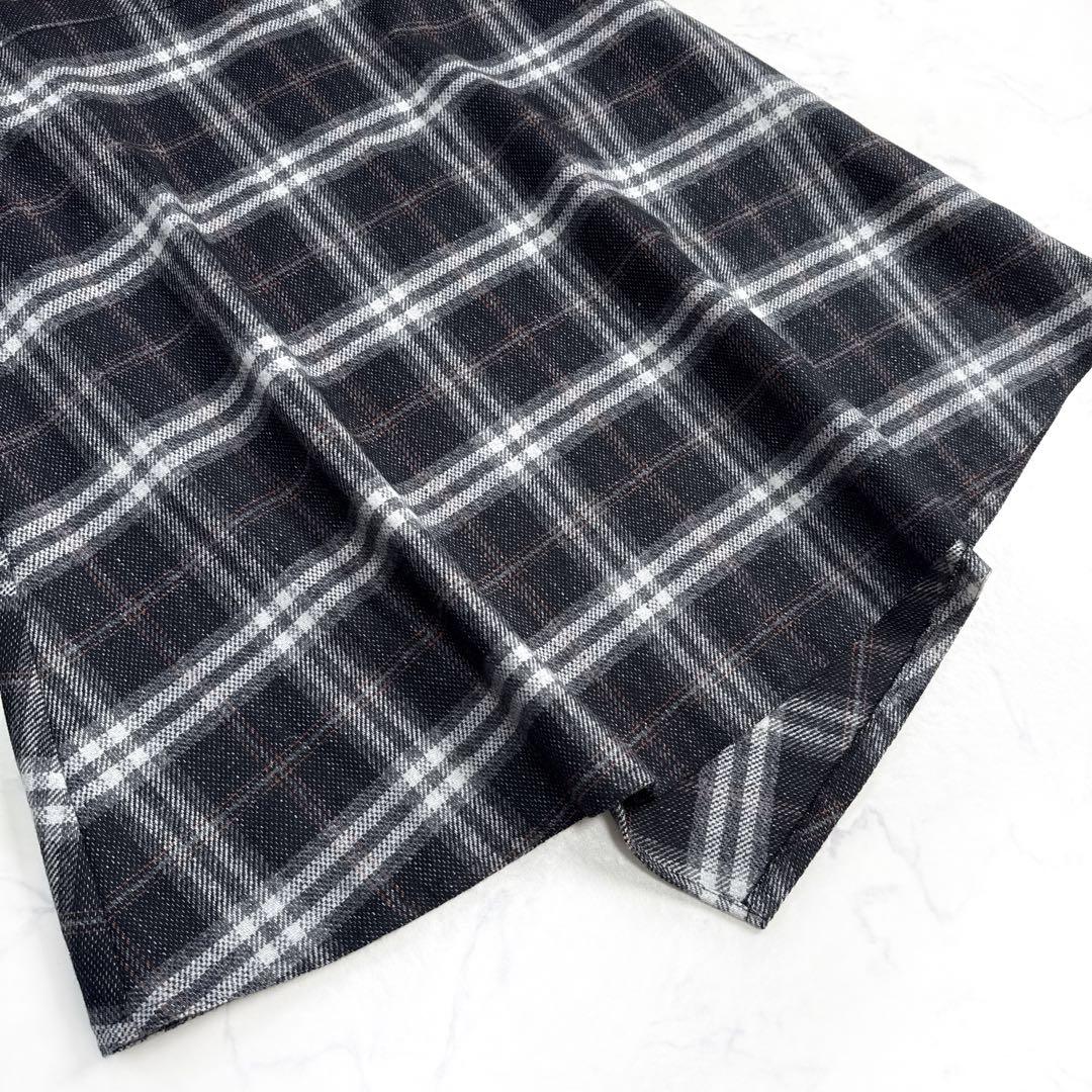24AW エムズグレイシー カシュクール チェック スカート 40 ブラック系