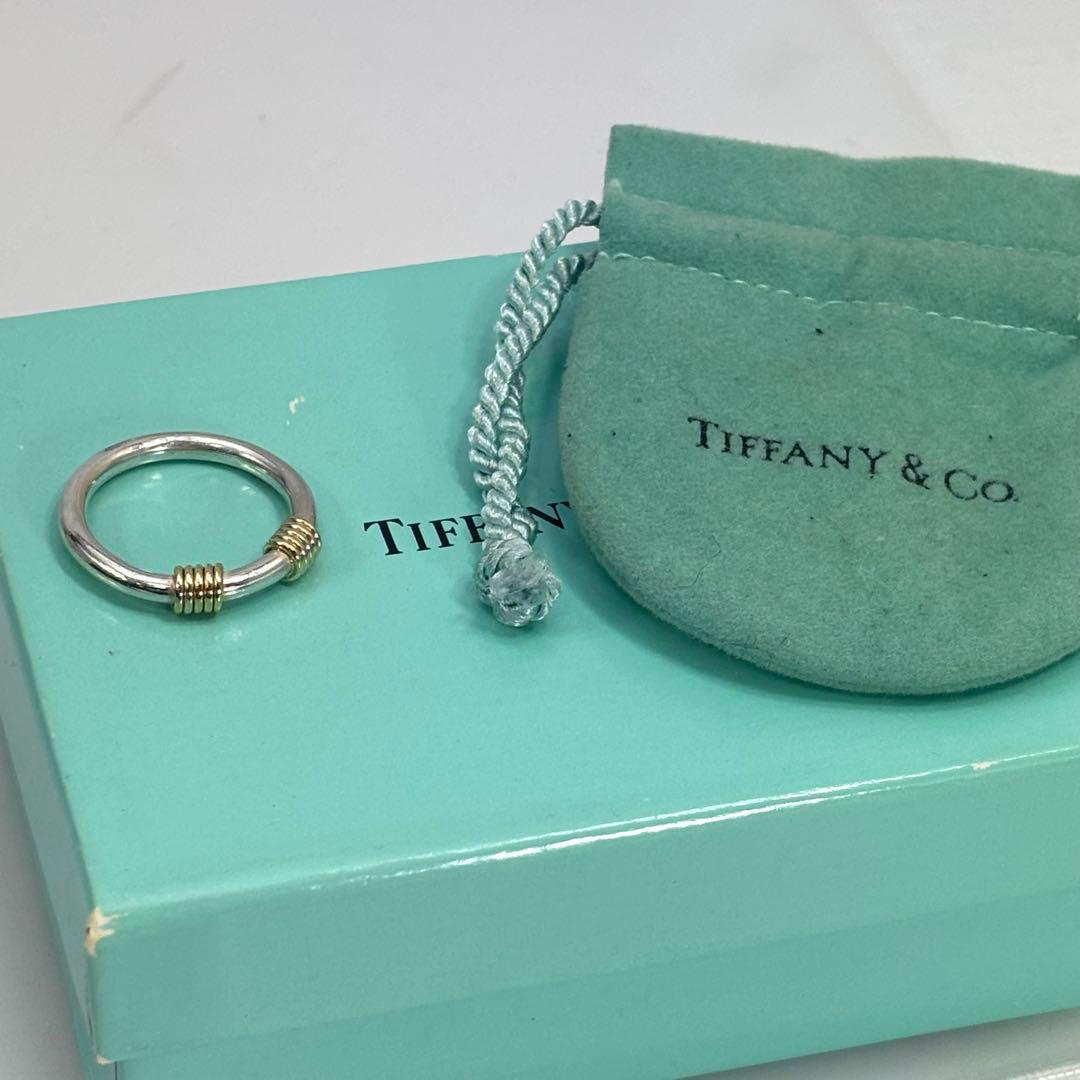 Tiffany & Co. K18 SV バンドウィズ 2ワイヤー リング12号