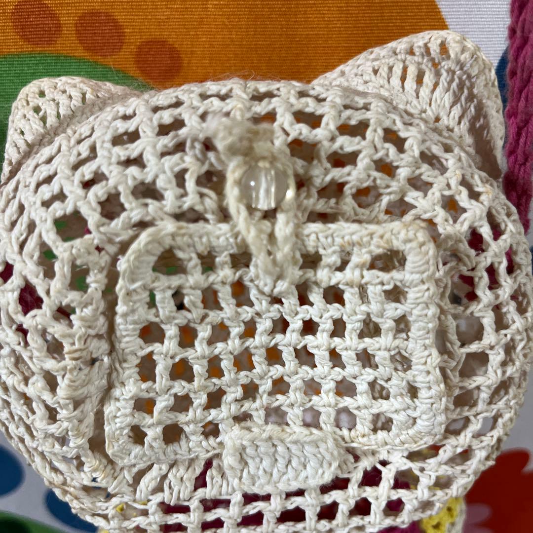 ハローキティキティちゃんショルダーバッグポーチレトロ手編み風