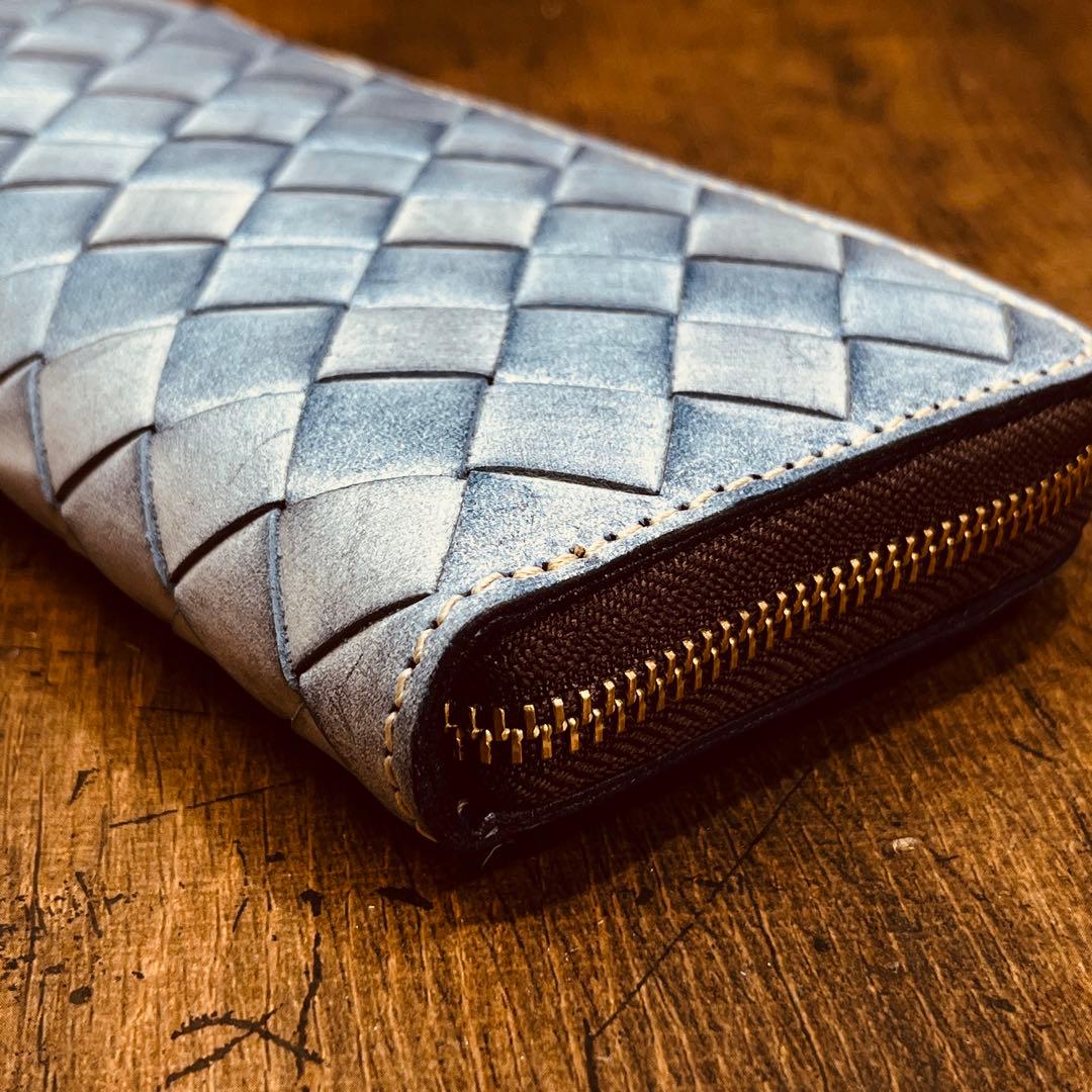 L字ラウンドジップ ブライドルレザー イントレチャート メンズ 財布 長財布