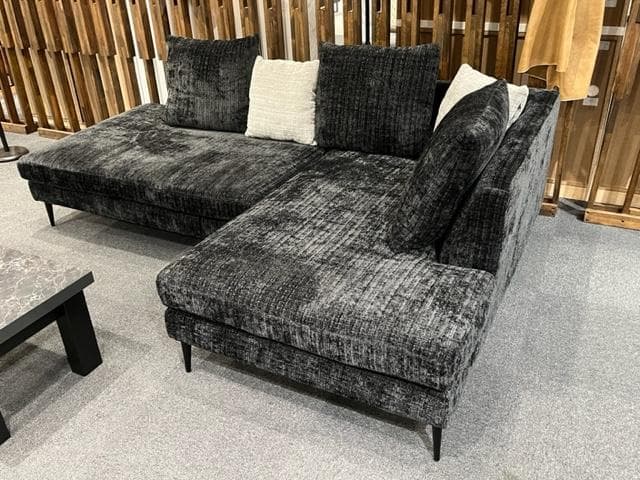 カウチソファ　ファブリック　ブラック　ソファー　大型　新品