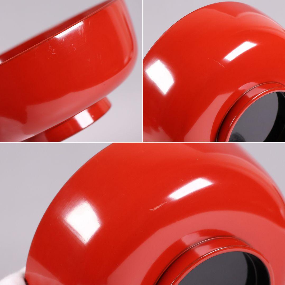 【CM361】輪島塗 宝尽くし金蒔絵 朱塗椀 三客 小槌 軍配 霊芝 木製漆器