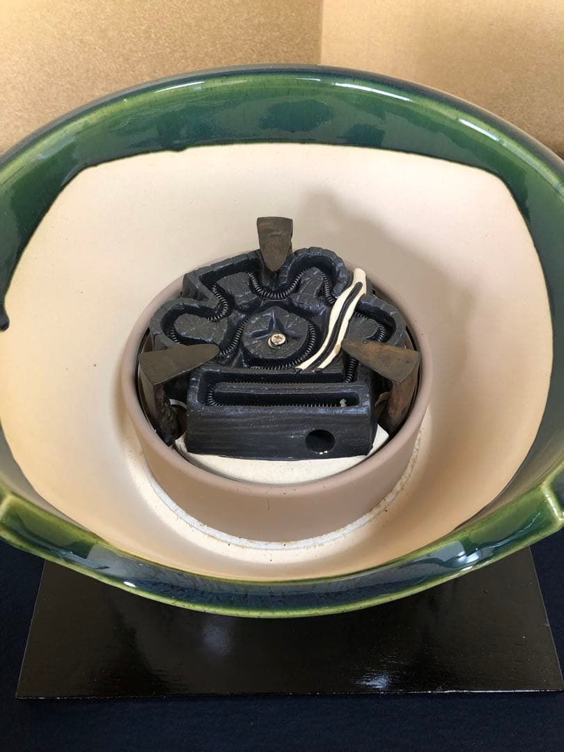 茶道具 野々田式 風炉型電熱器 織部 B 元箱付 250903H1