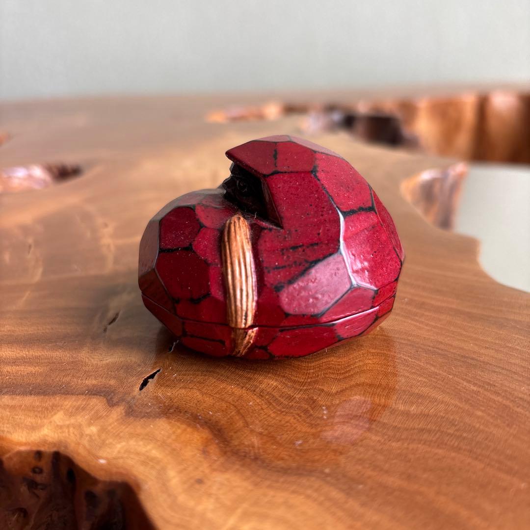 達磨香合 山中象堂作 一刀彫 茶道具 共箱