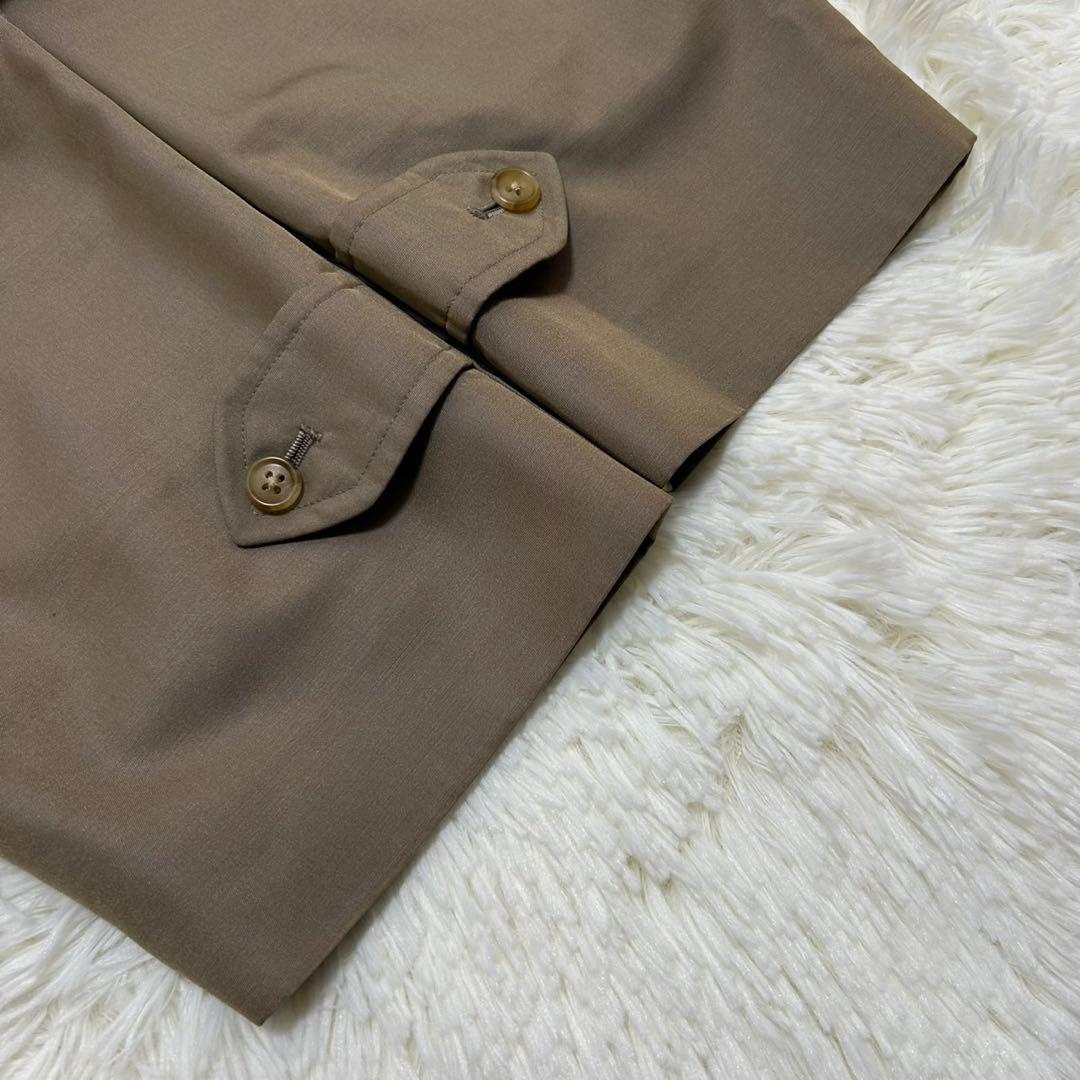 【極美品/L】バーバリーズ ステンカラーコート ウールライナー カシミヤ 玉虫色
