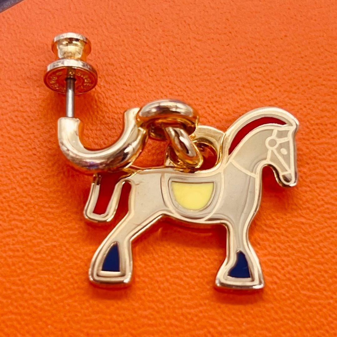 HERMES エルメス シュヴァル グランド パラード ピアス ゴールド