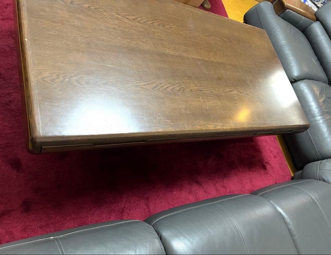 t-s-s-s カリモク 本革レザー ソファー 1脚