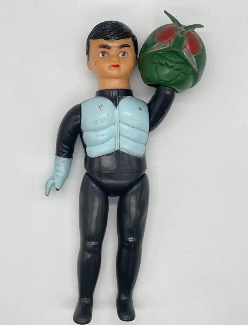 旧バンダイ★仮面ライダー1号★ソフビ★フィギュア★面取り★昭和レトロ★面取れ