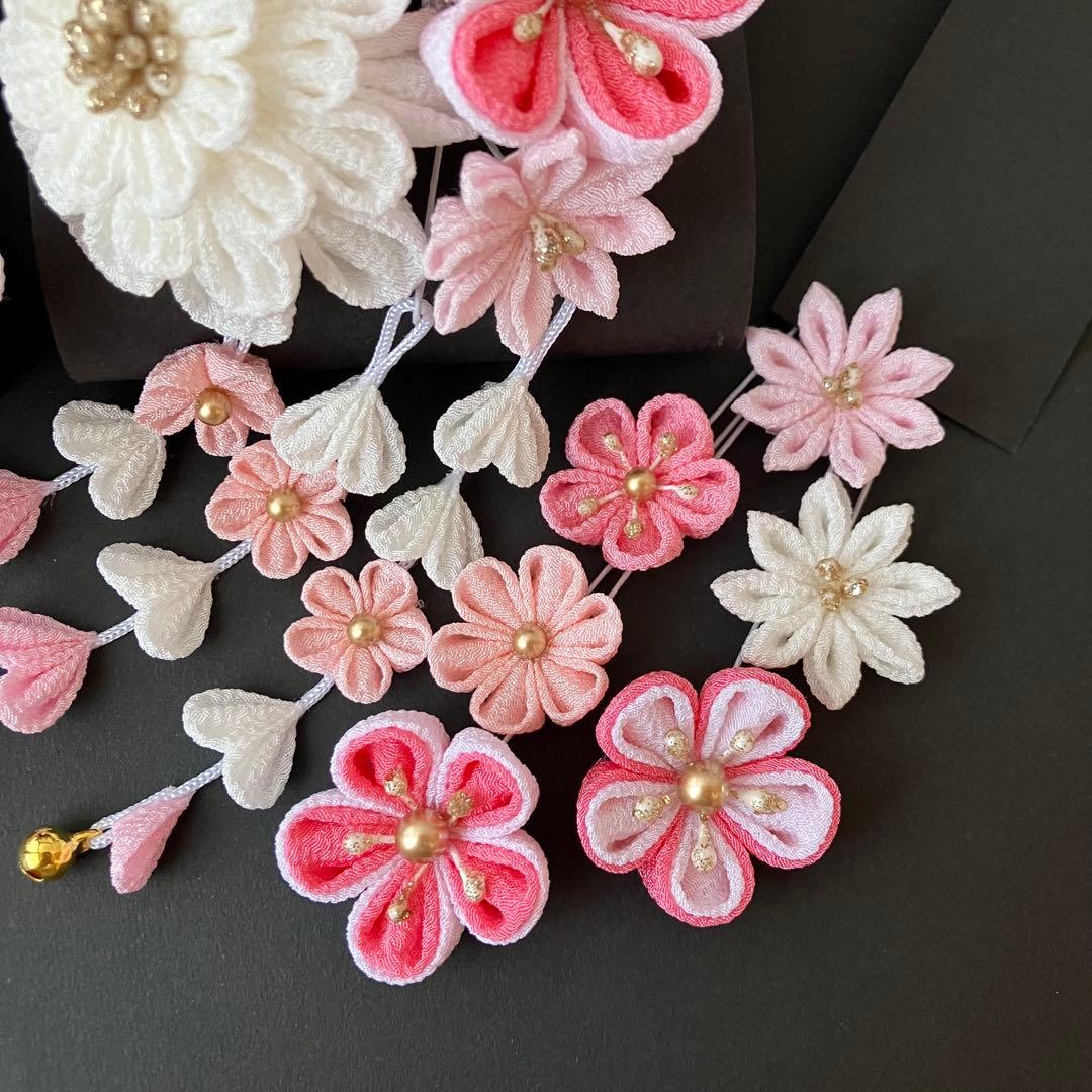 〜　珊　〜　選べる髪飾り　七五三 3歳 7歳　かんざし　ビラ　ピンク