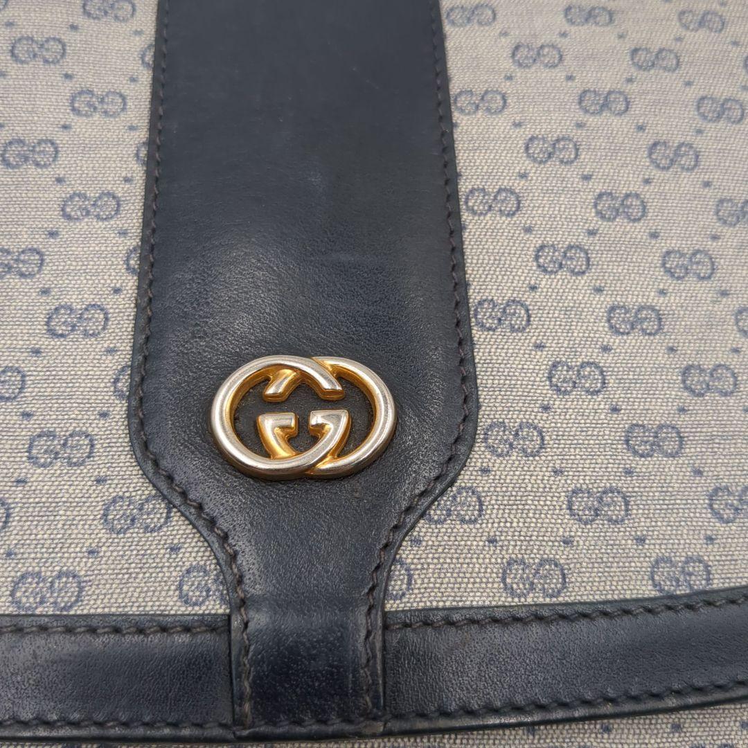 希少 OLD GUCCI マイクロ　GG ネイビー　金具