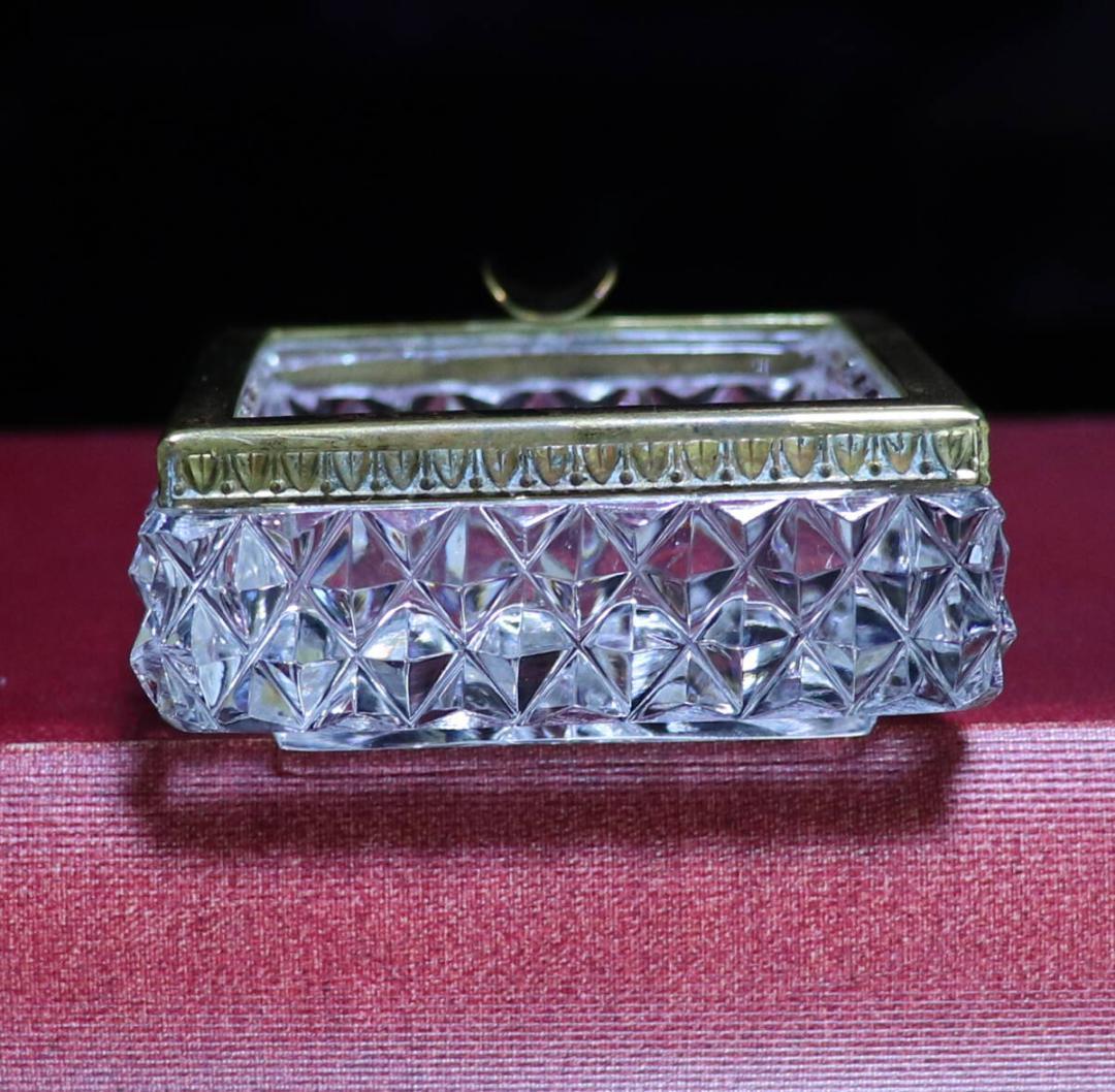 オールド・バカラ 極稀少 ブロンズ装飾 スクエア型 灰皿 ディアマン