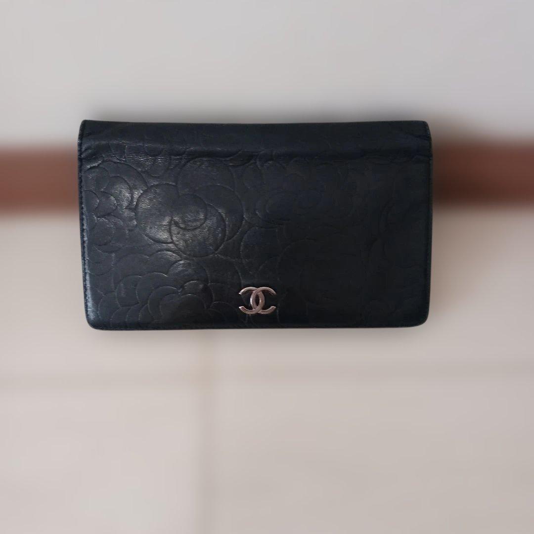 CHANEL　マトラッセ　カメリア 長財布
