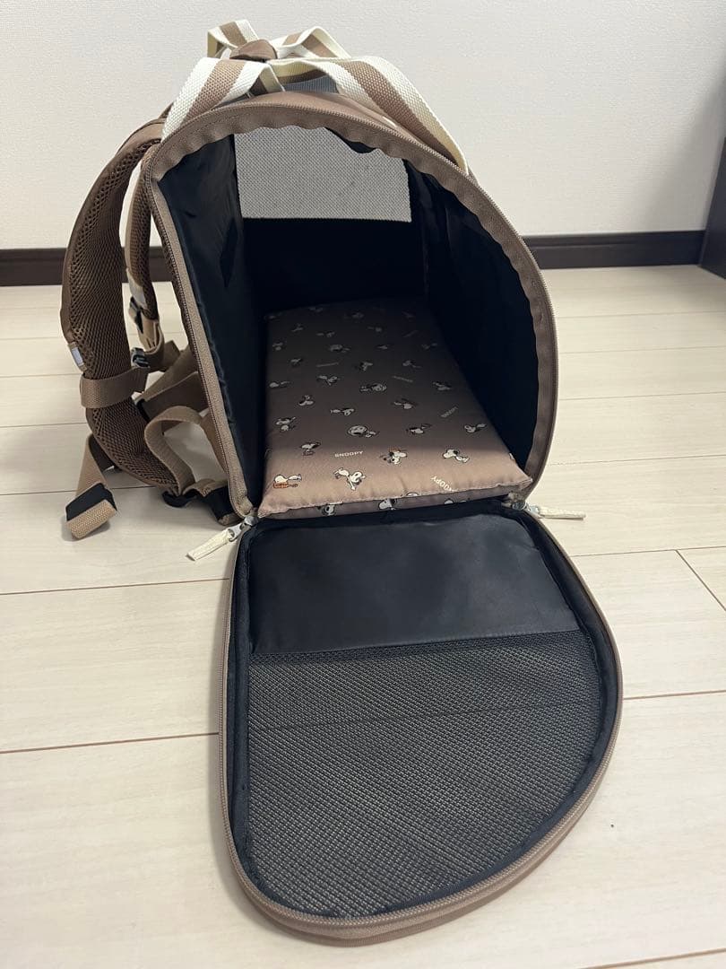 PEANUTS スヌーピー キャリーバッグ ブラウン