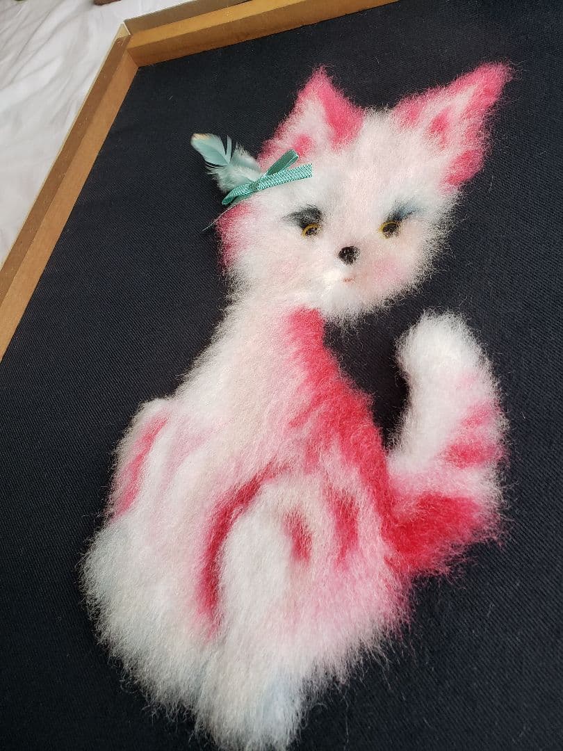 文化刺繍　松鳩文化刺繍　完成品　額付き　高級文化刺繍　絵画　ハンドメイド　箱あり