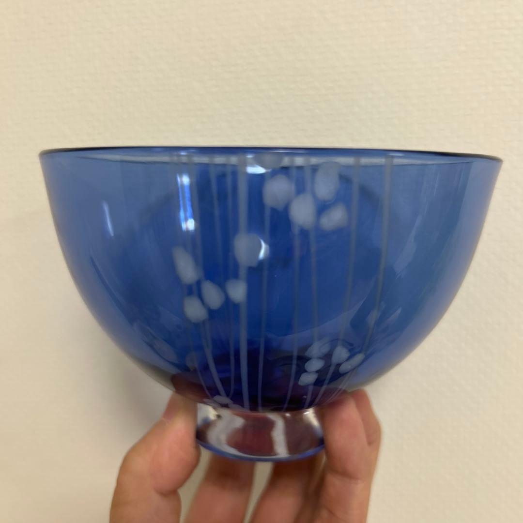 作家　ガラス作家　堀口幸子　瑠璃茶碗　瑠璃草花文玻璃茶碗　茶道