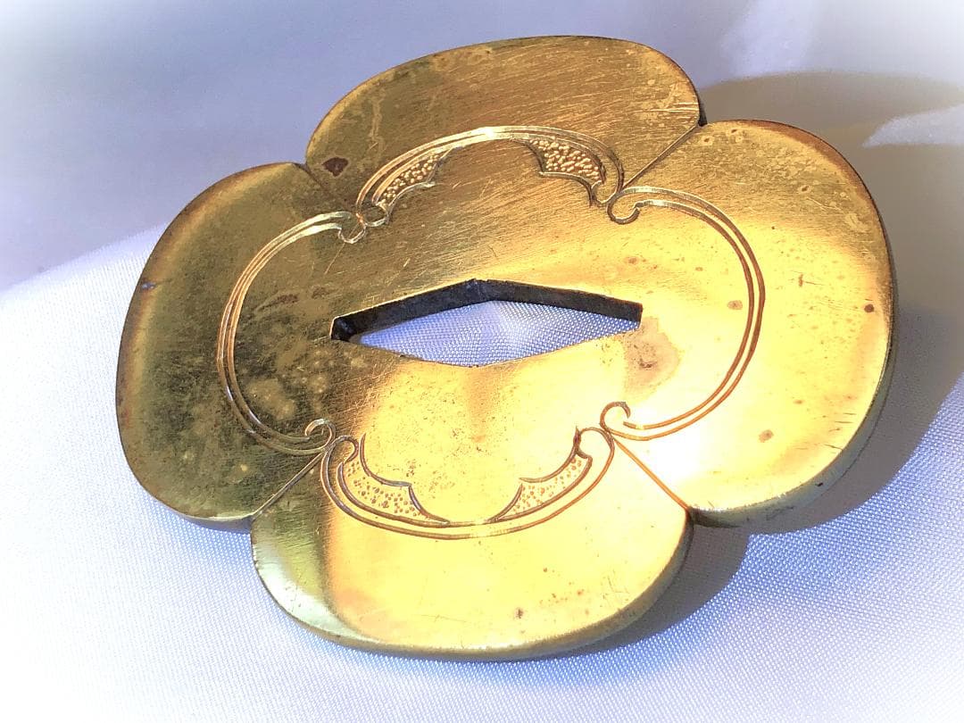 【 木瓜形金銅鍔 】　切羽揃い　奉納剣/宝剣/軍刀