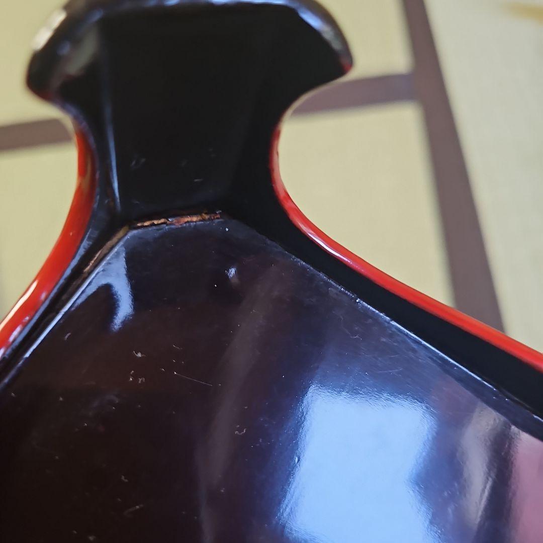 昭和レトロ/1950年代前半物】赤漆塗り お膳セット 金縁 会席膳 茶