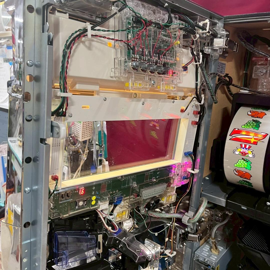 K◇アイムジャグラー EX-AE 実機 パチスロ スロット台 メダル付き