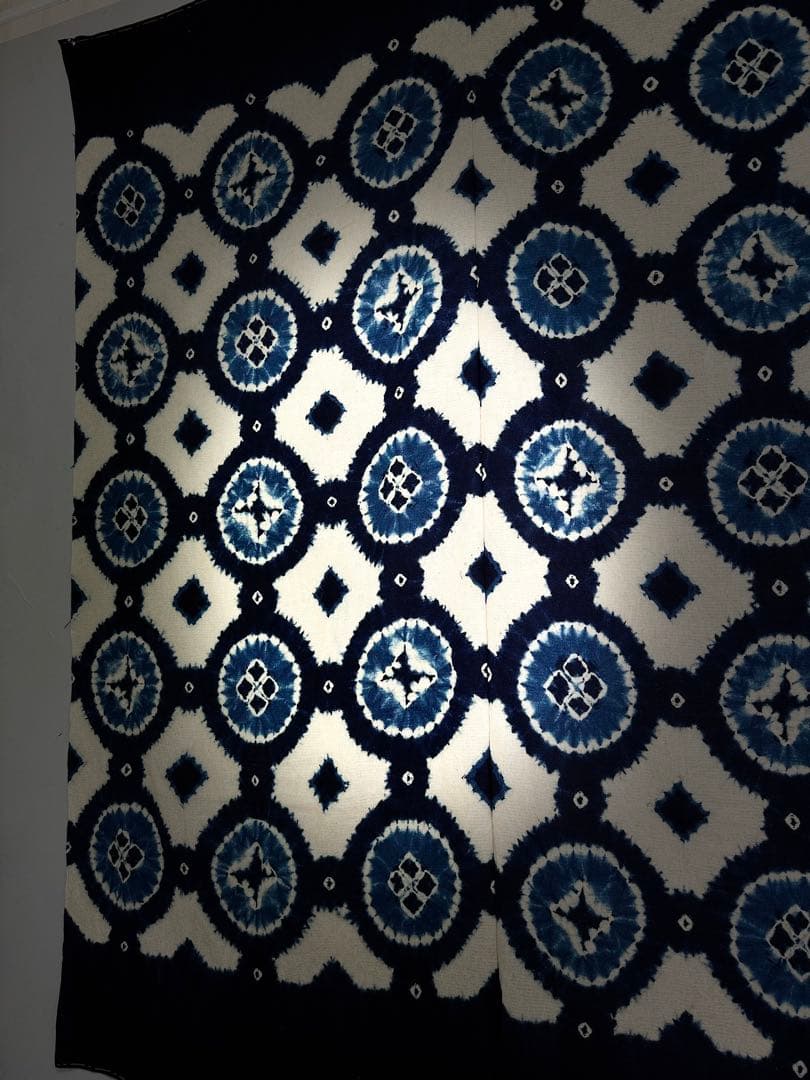 N11「有松鳴海絞り」藍染絞り作家 片野かほり 国産天然藍染 個展出品作品布