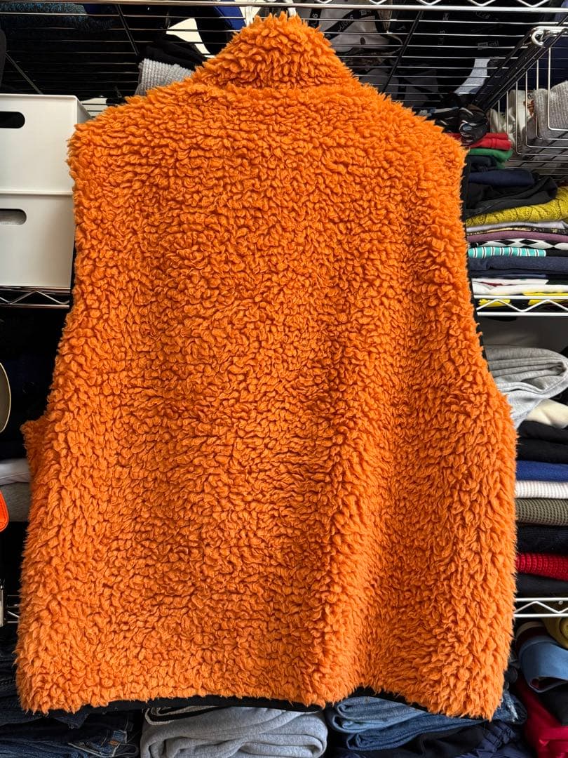 Stussy フリースベスト オレンジ　Lサイズ