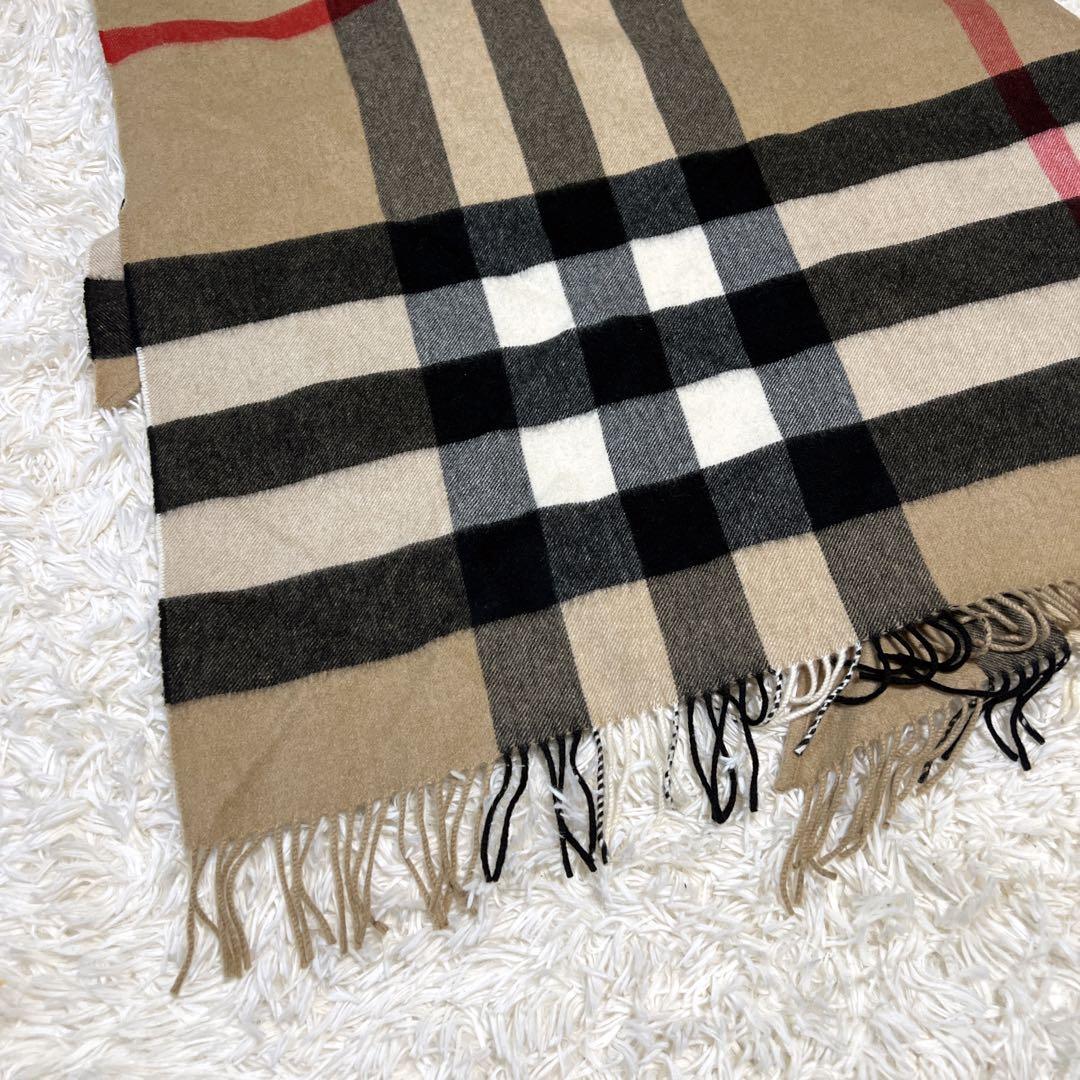 極美品》バーバリー 三角ストール マフラー カシミア100％ メガ