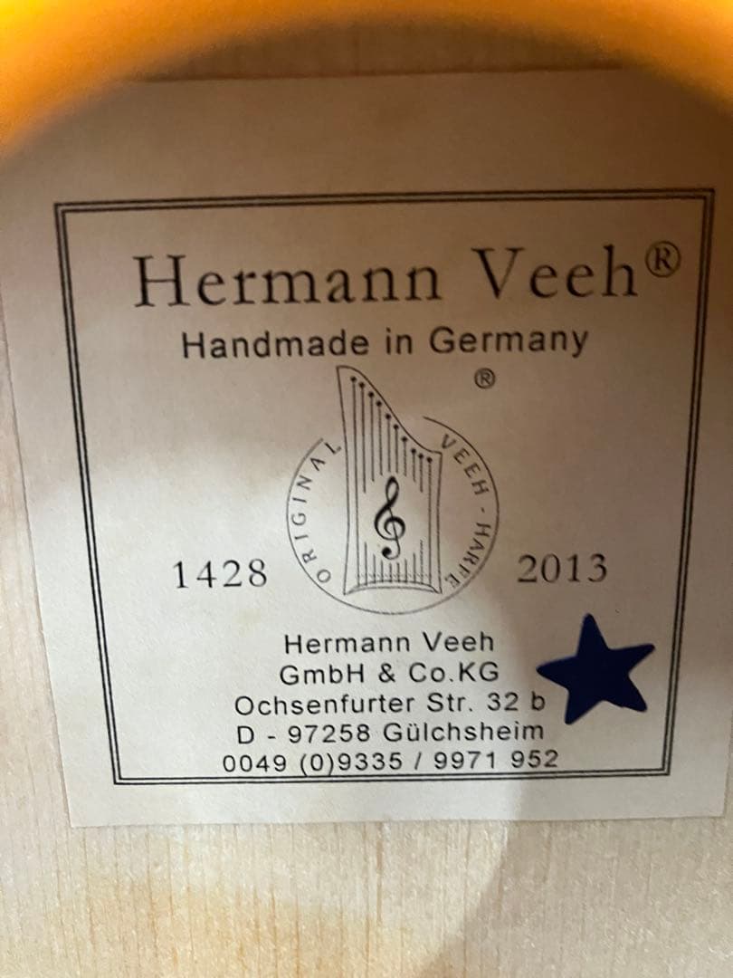 ヘルマンハープ Hermann Veeh 1428 2013 ハープ 美品