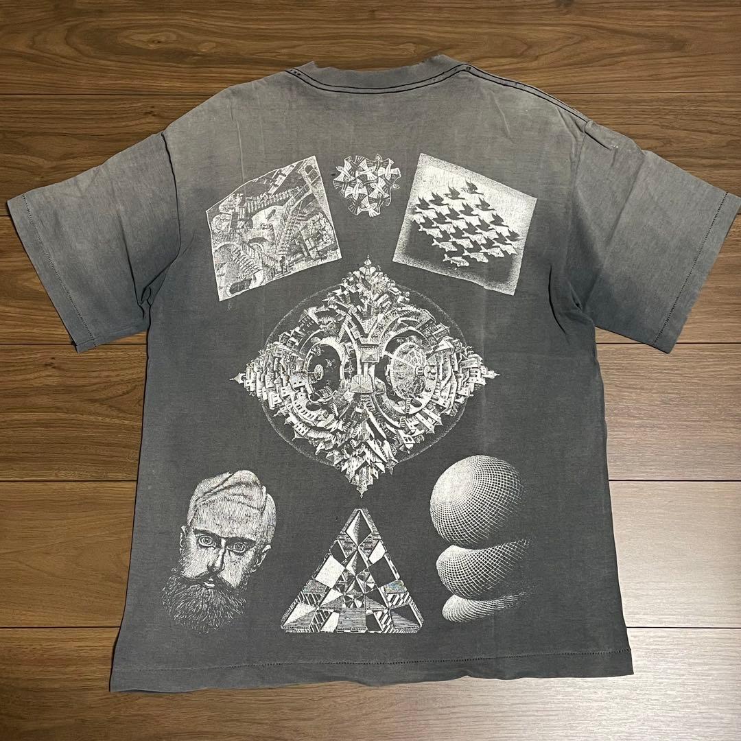 90's M.C.ESCHER マルチ アートtシャツ L エッシャー