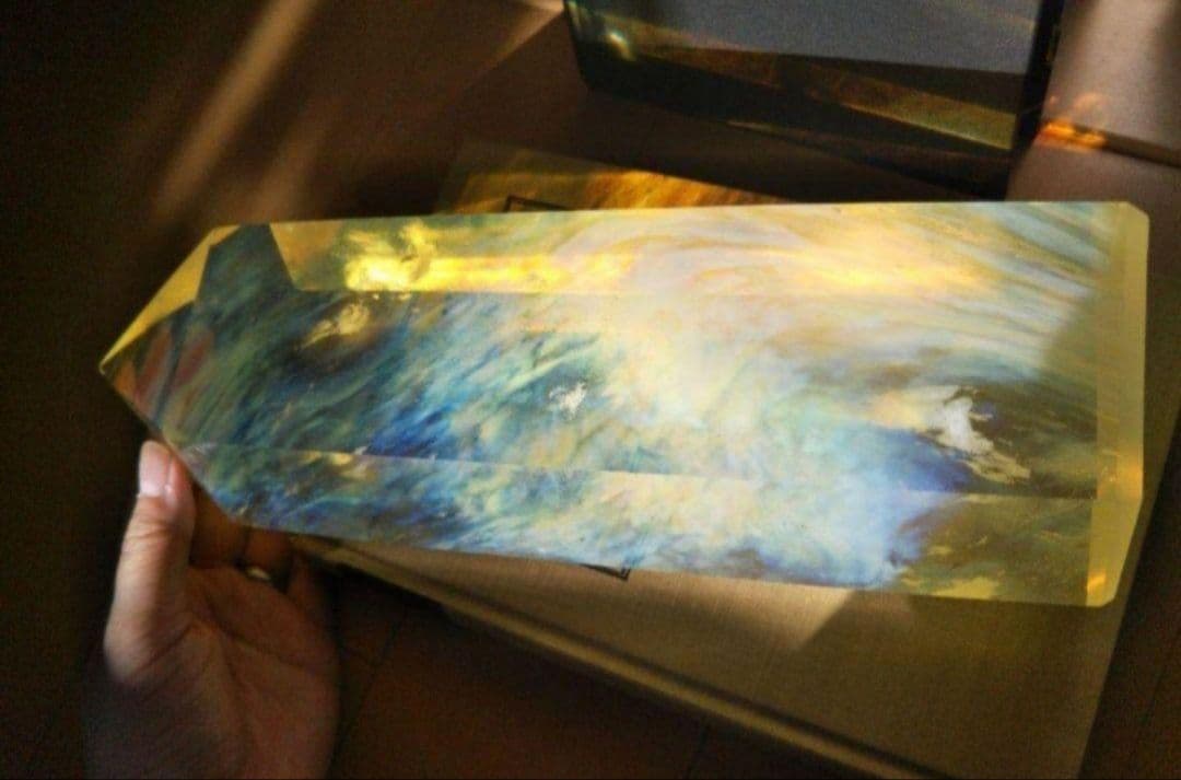 溶錬水晶 水晶玉 人工（溶錬）100mm 回転台座付き 風水 占い パワーストーン