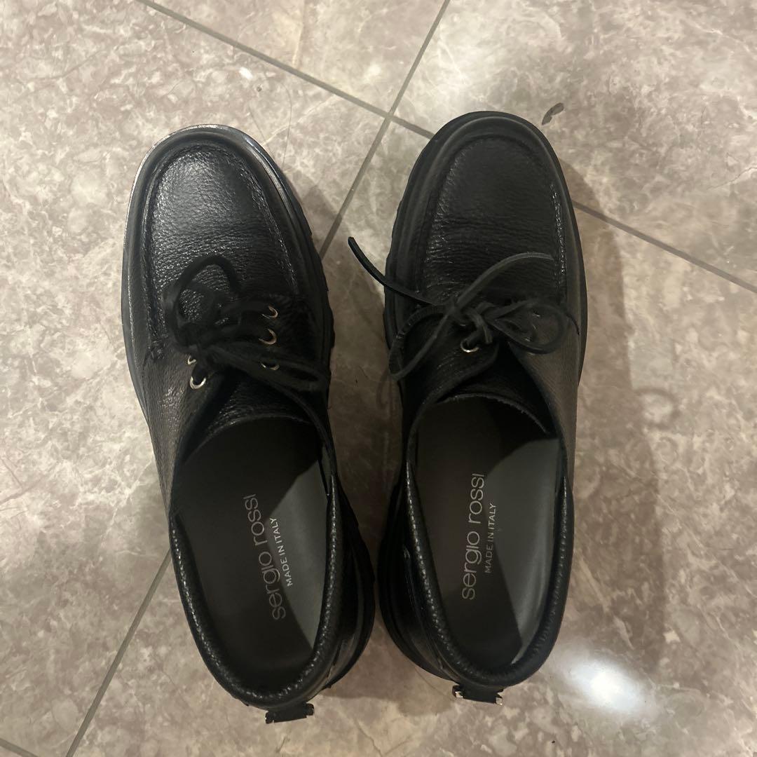 Sergio Rossi ブラックモカシンシューズ　61/2