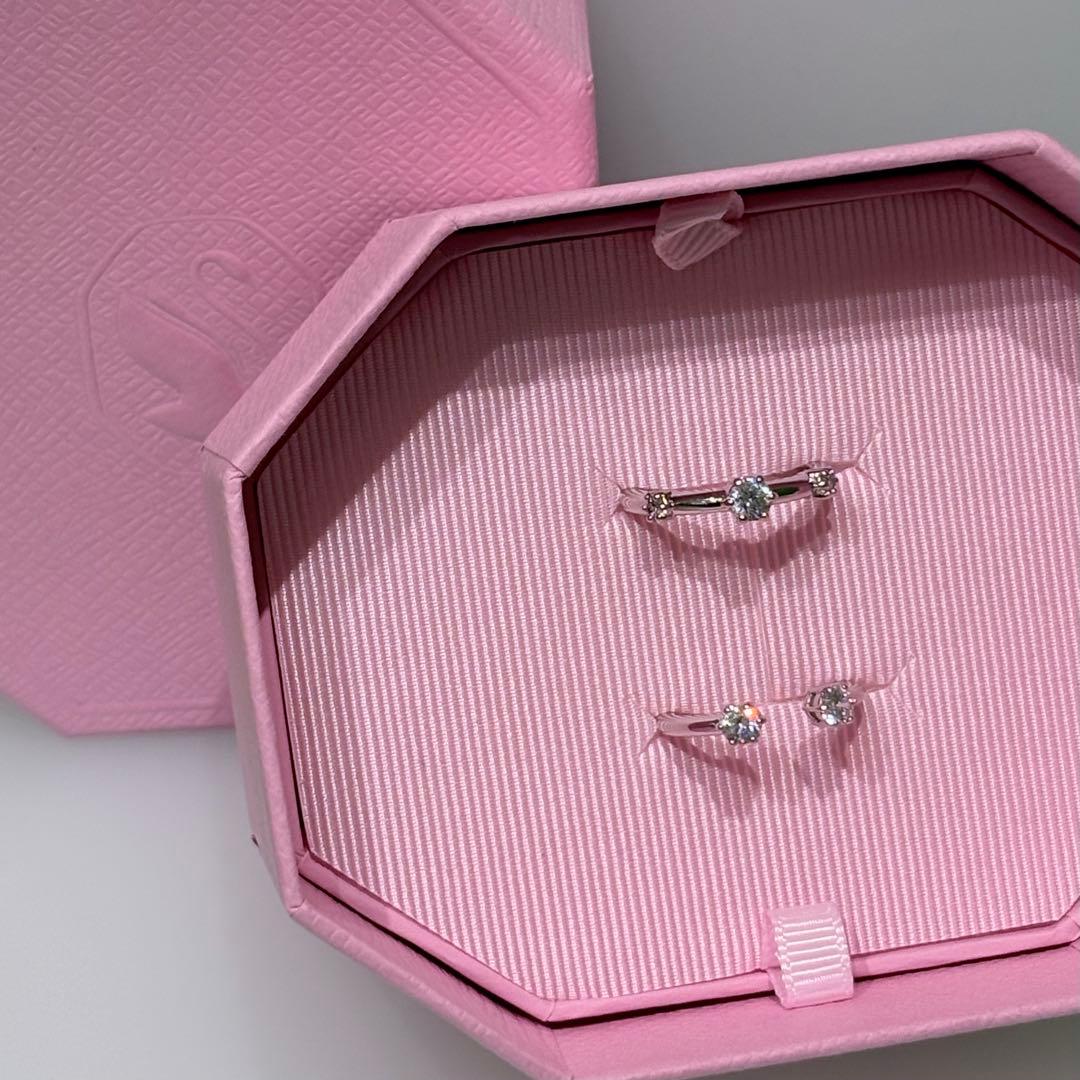 スワロフスキー 2連 リング 11号 Constella コンステラ シルバー