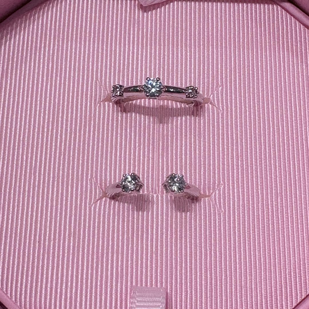 スワロフスキー 2連 リング 11号 Constella コンステラ シルバー