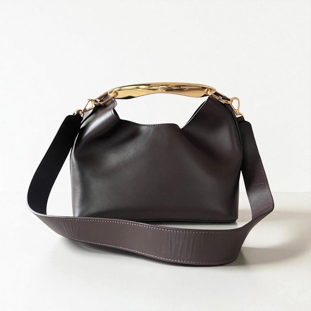 《未使用級》Elleme エレメ 2way バッグ レザー ゴールド金具 茶系