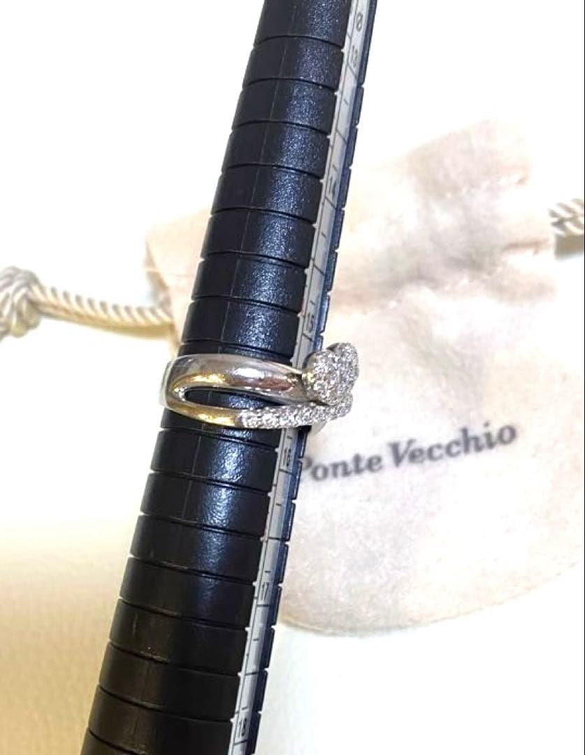 K18 WG ポンテヴェキオ ハートダイヤリング PonteVecchio 9号