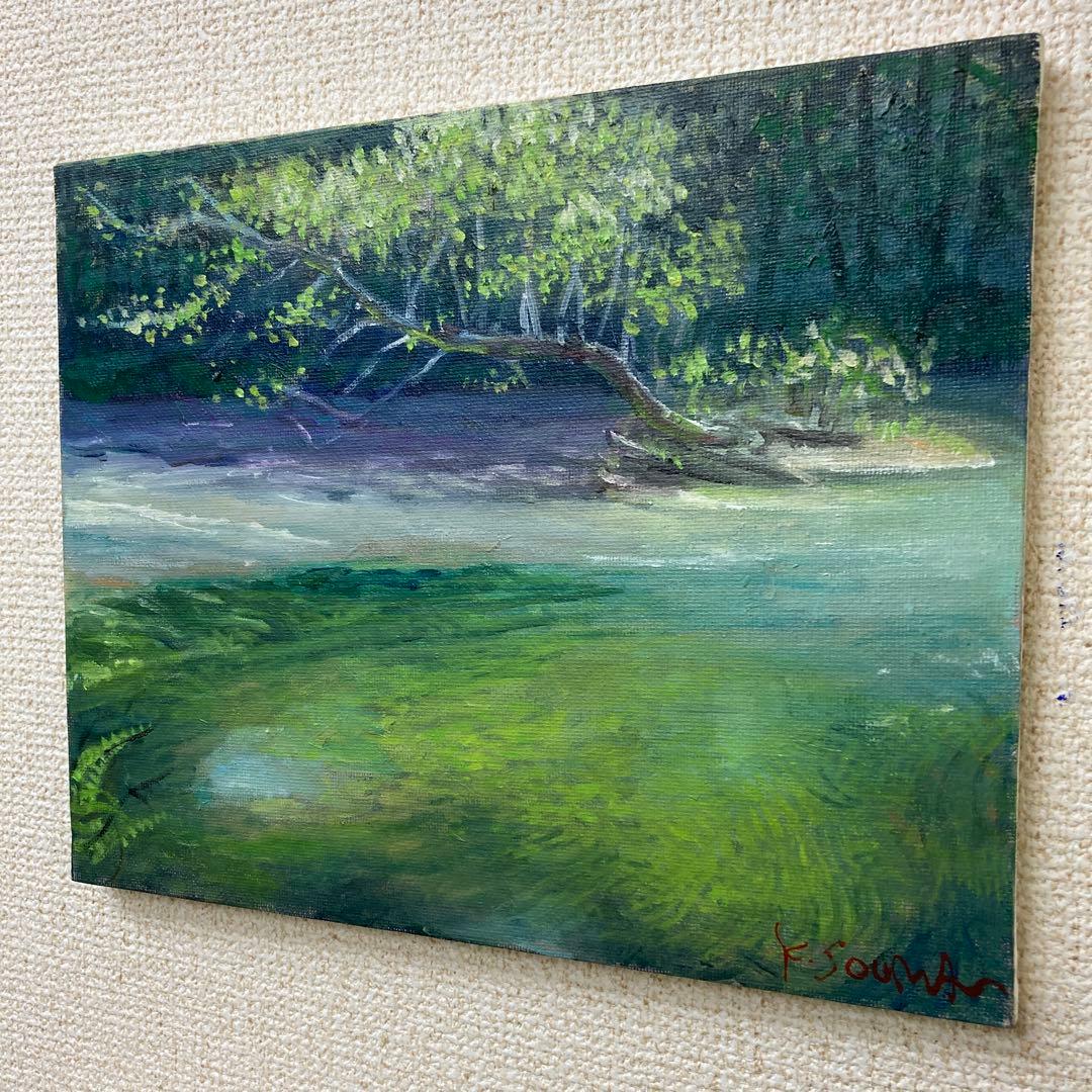 油彩画F3号(22.0×27.3)奥入瀬の春 額なし - メルカリ