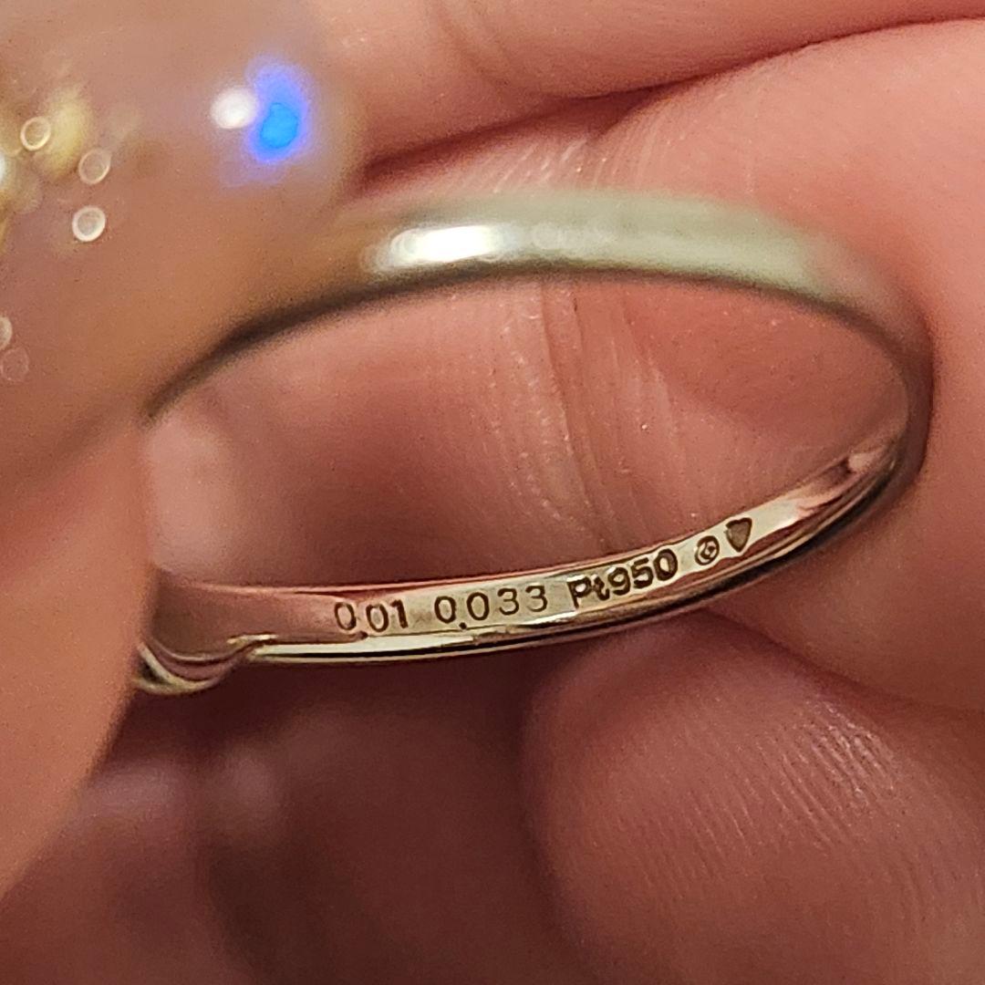 Pt950 ダイヤ0.01ct 結婚指輪 16号 ガラ オカチマチ