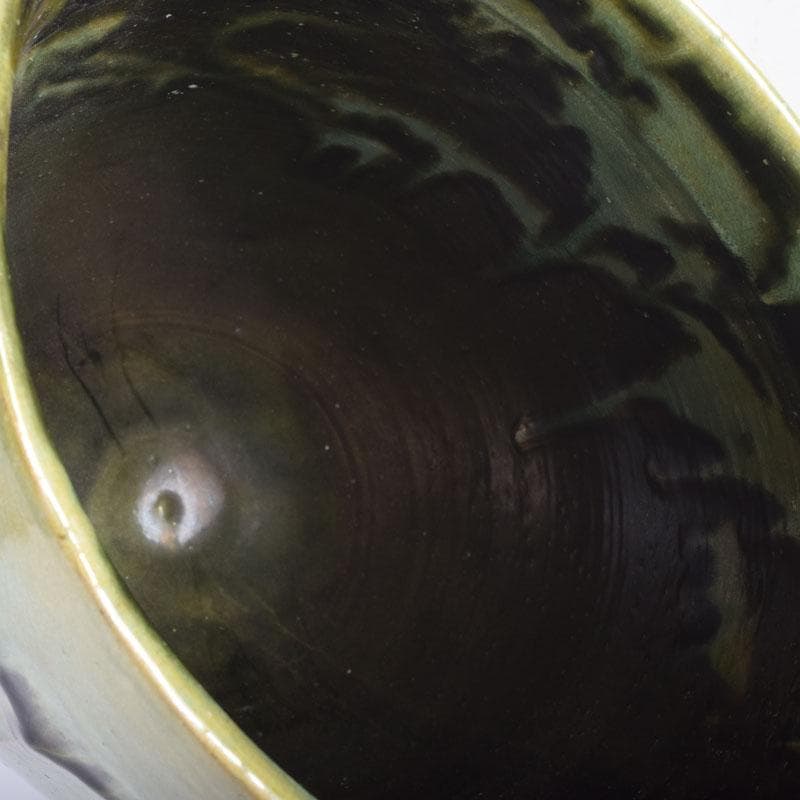 茶道具 叶光夫造 窯変釉 扁壷 嗣女妙子識箱 N 8823A