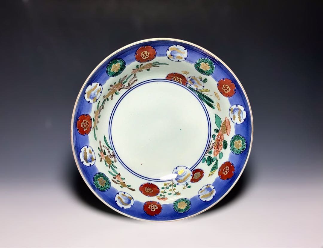 柿右衛門 雪輪花文鉢 藍柿右衛門 染付藍柿右