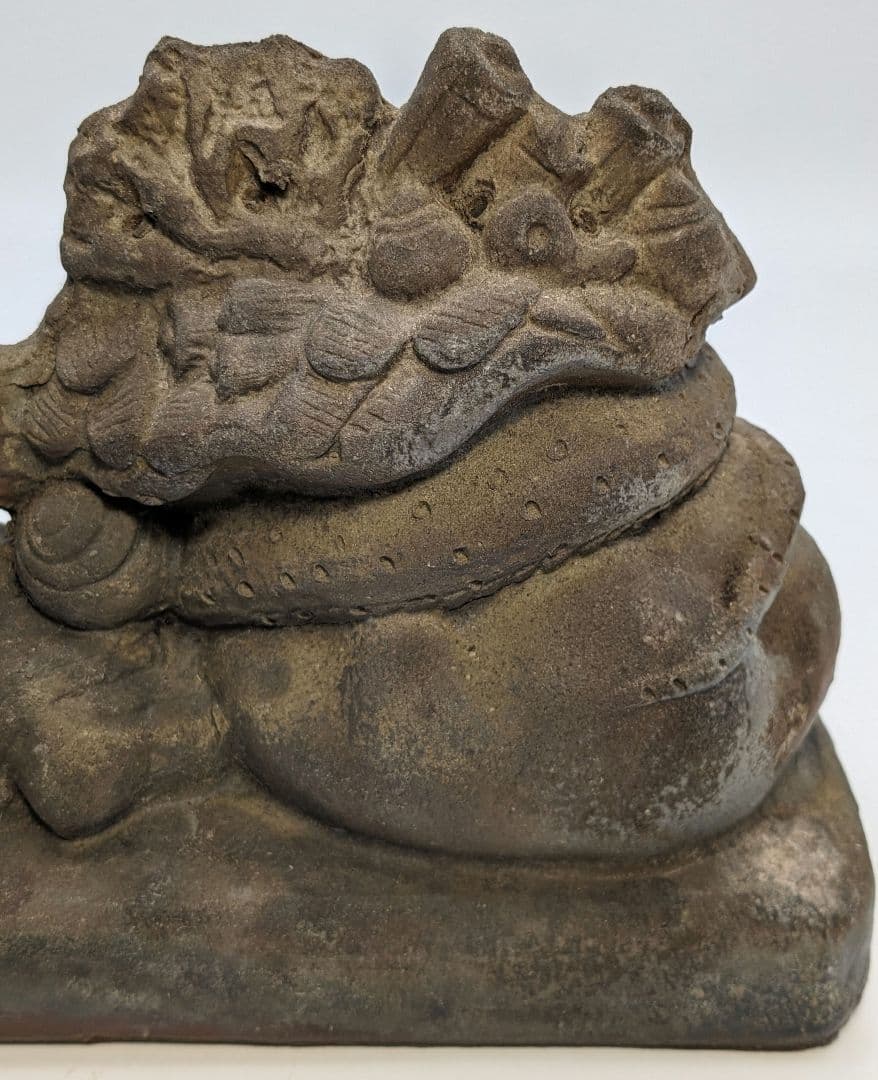 西川政美 備前焼 巳置物 ヘビ 蛇 打ち出の小槌 細工物 金運 財運 インテリア