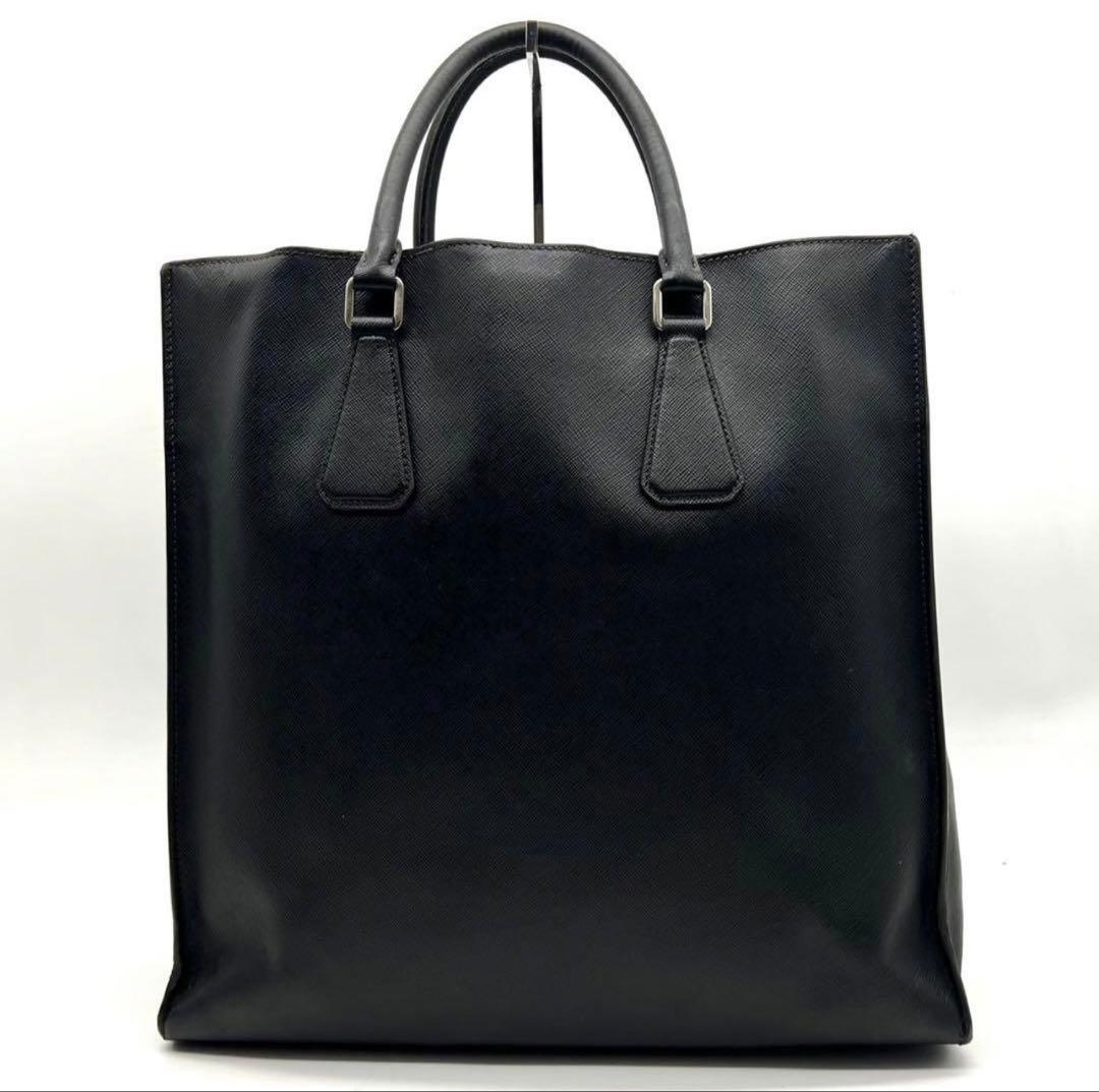 【良品】PRADA プラダ サフィアーノレザー 2way ビジネスバッグ 黒