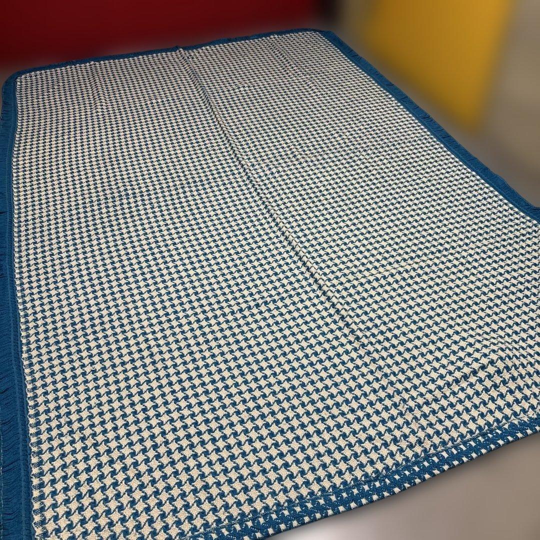 80s 昭和レトロ アンティーク アクリル こたつ上掛 198×180 花柄 80s